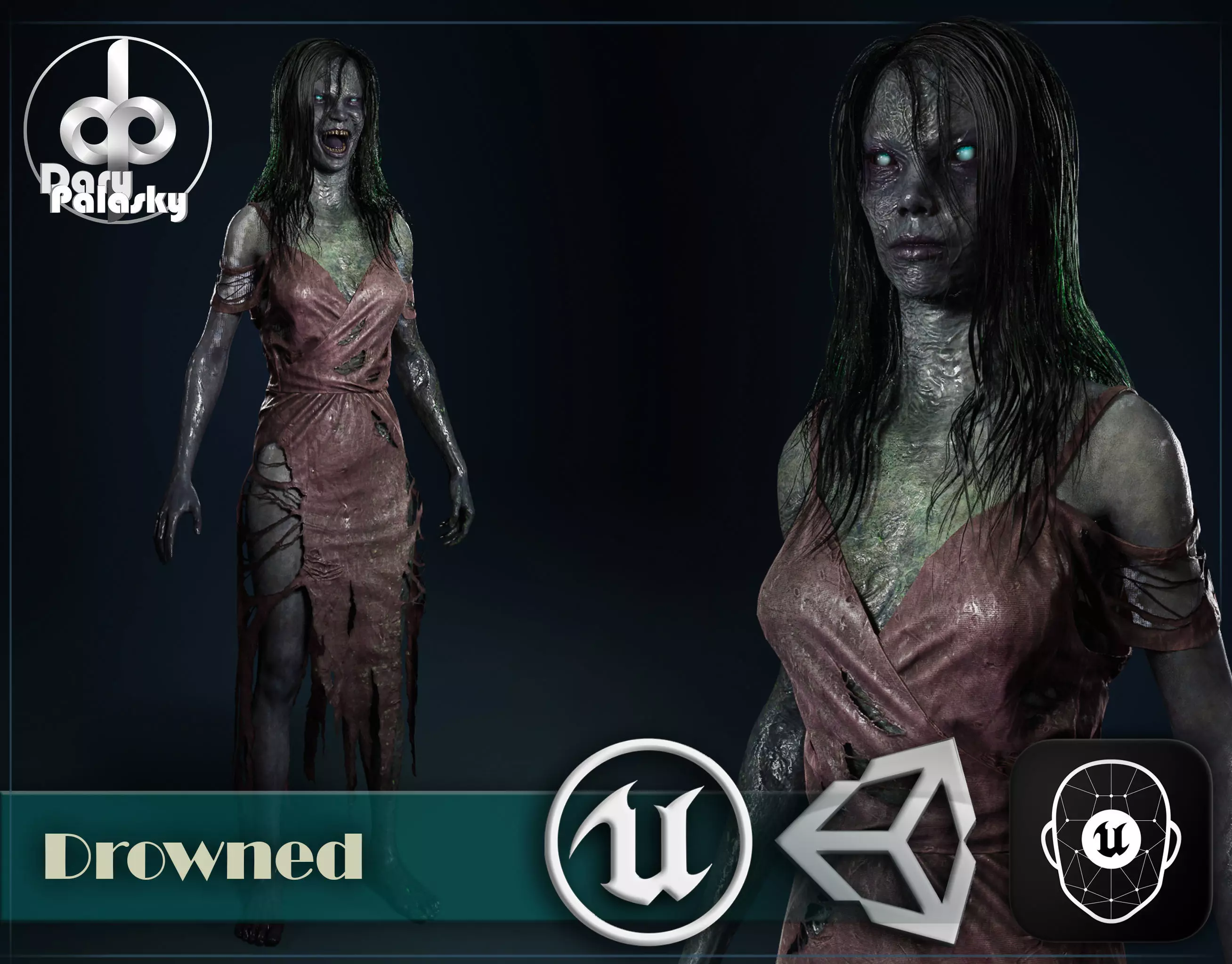 Drowned Low-poly 3D model_0