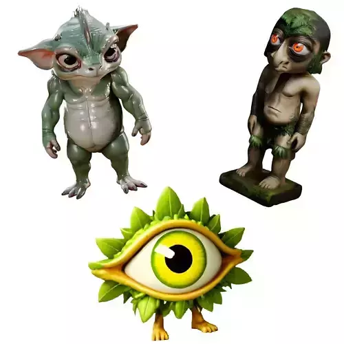 Fantasy Creature Trio - Whimsical Collectibles