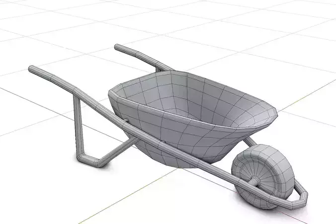 wheelbarrow trundle Low-poly 3D model