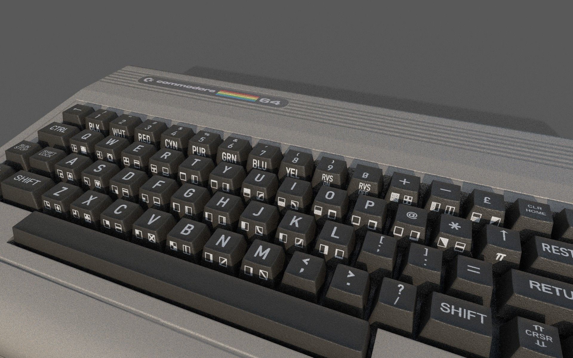 Commodore 64 Low-poly 3D model_3