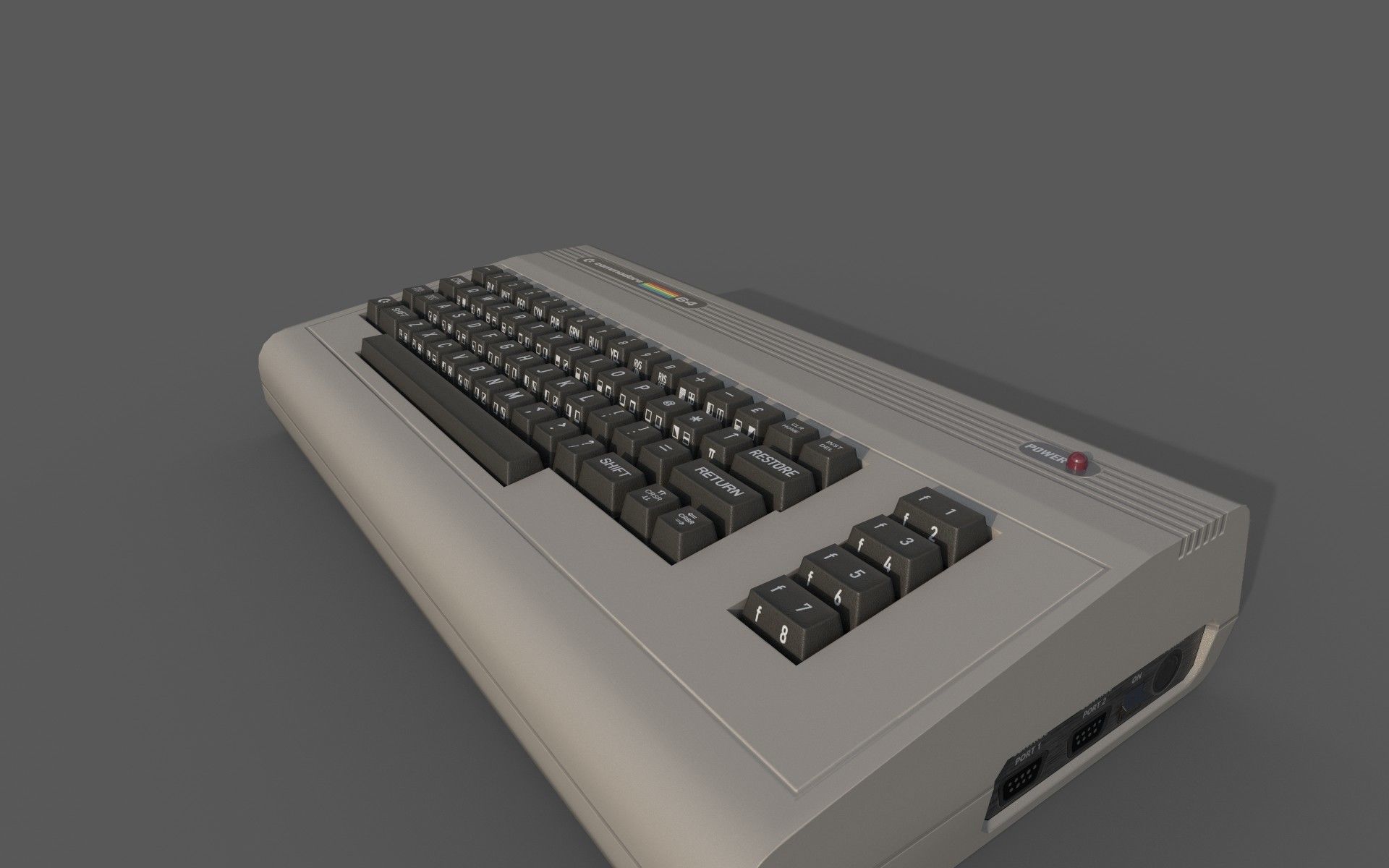Commodore 64 Low-poly 3D model_4