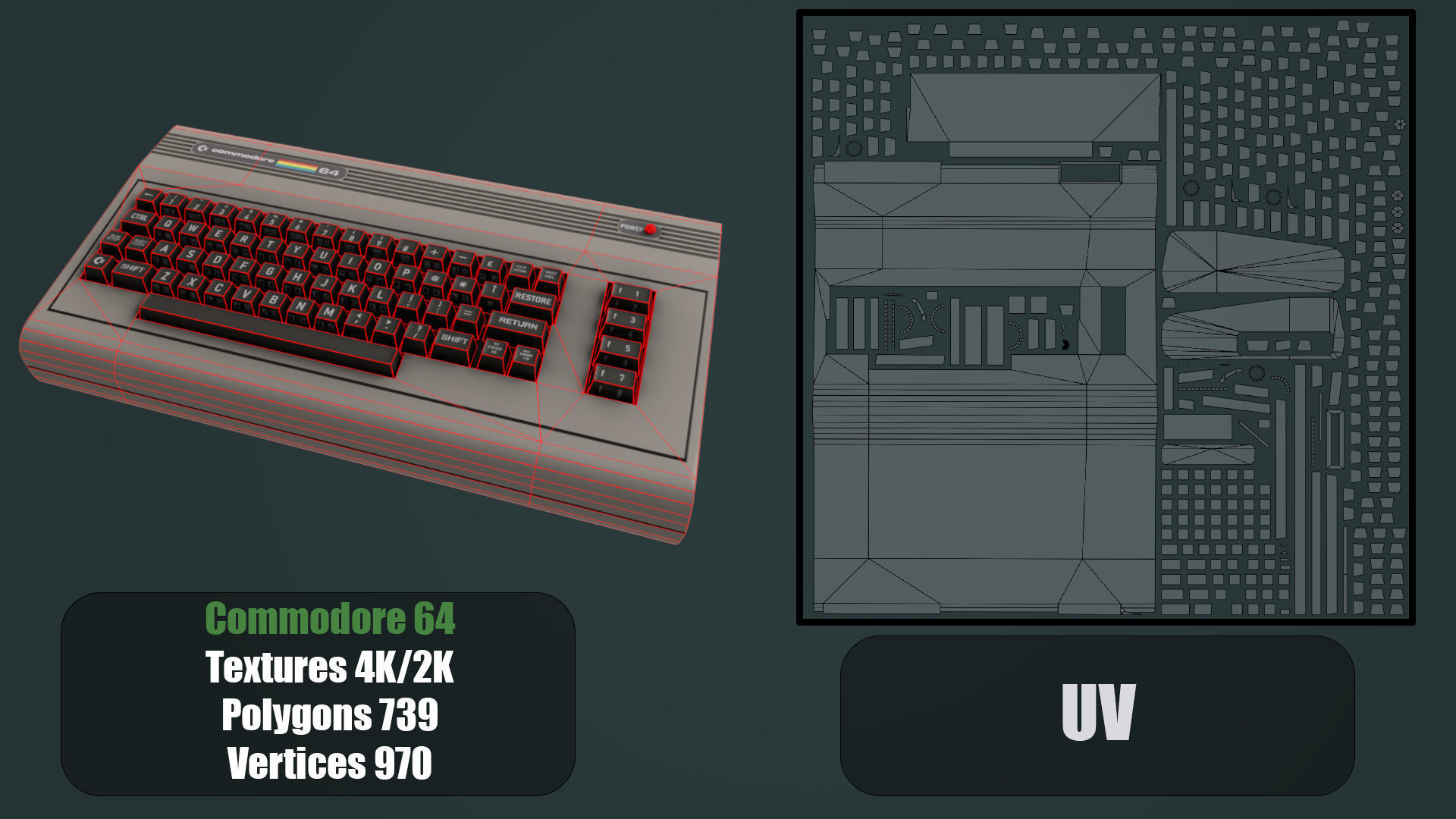 Commodore 64 Low-poly 3D model_37
