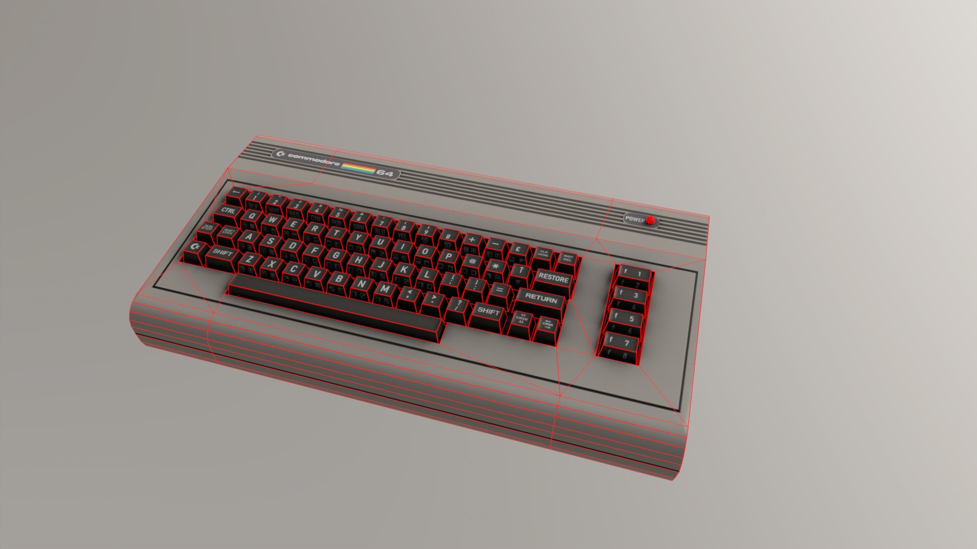 Commodore 64 Low-poly 3D model_34