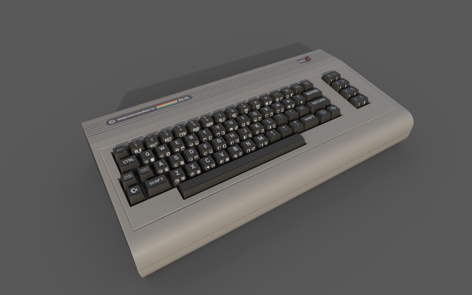 Commodore 64 Low-poly 3D model_1