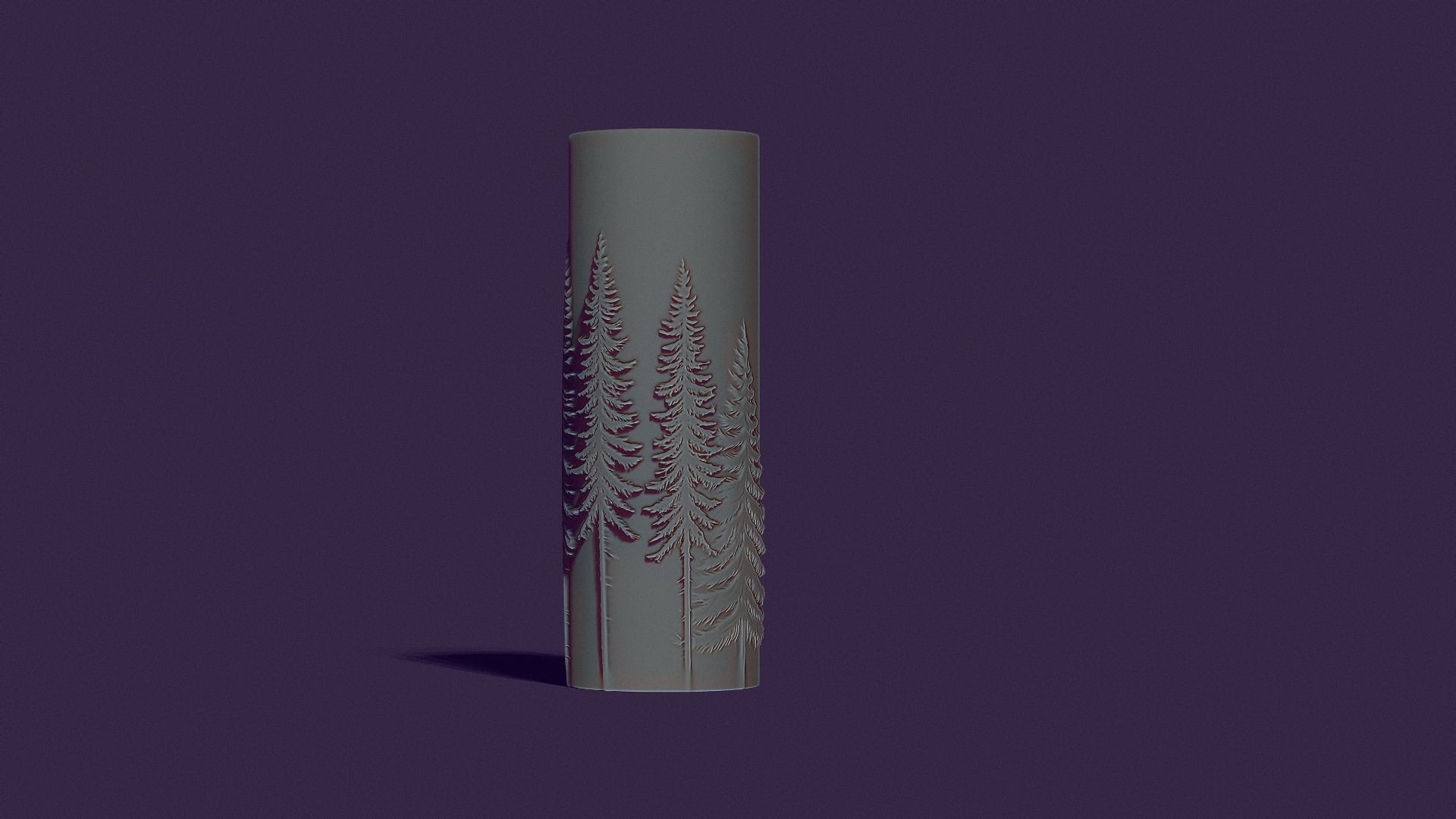 candle with a picture of fir trees 3D print model_1