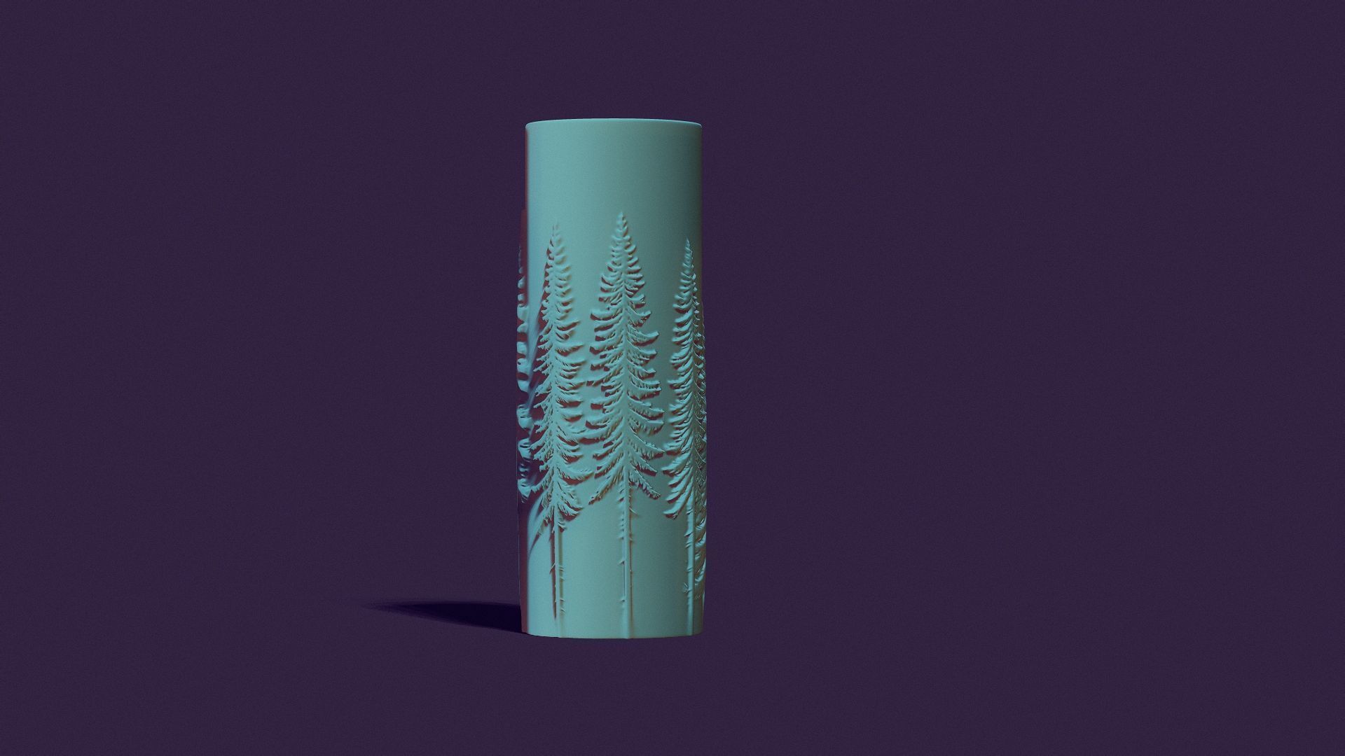 candle with a picture of fir trees 3D print model_2