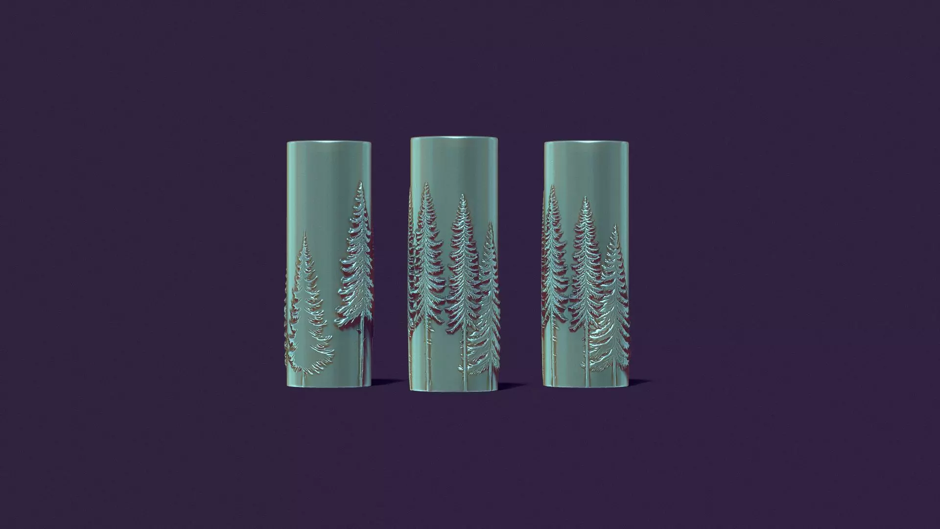 candle with a picture of fir trees 3D print model_0