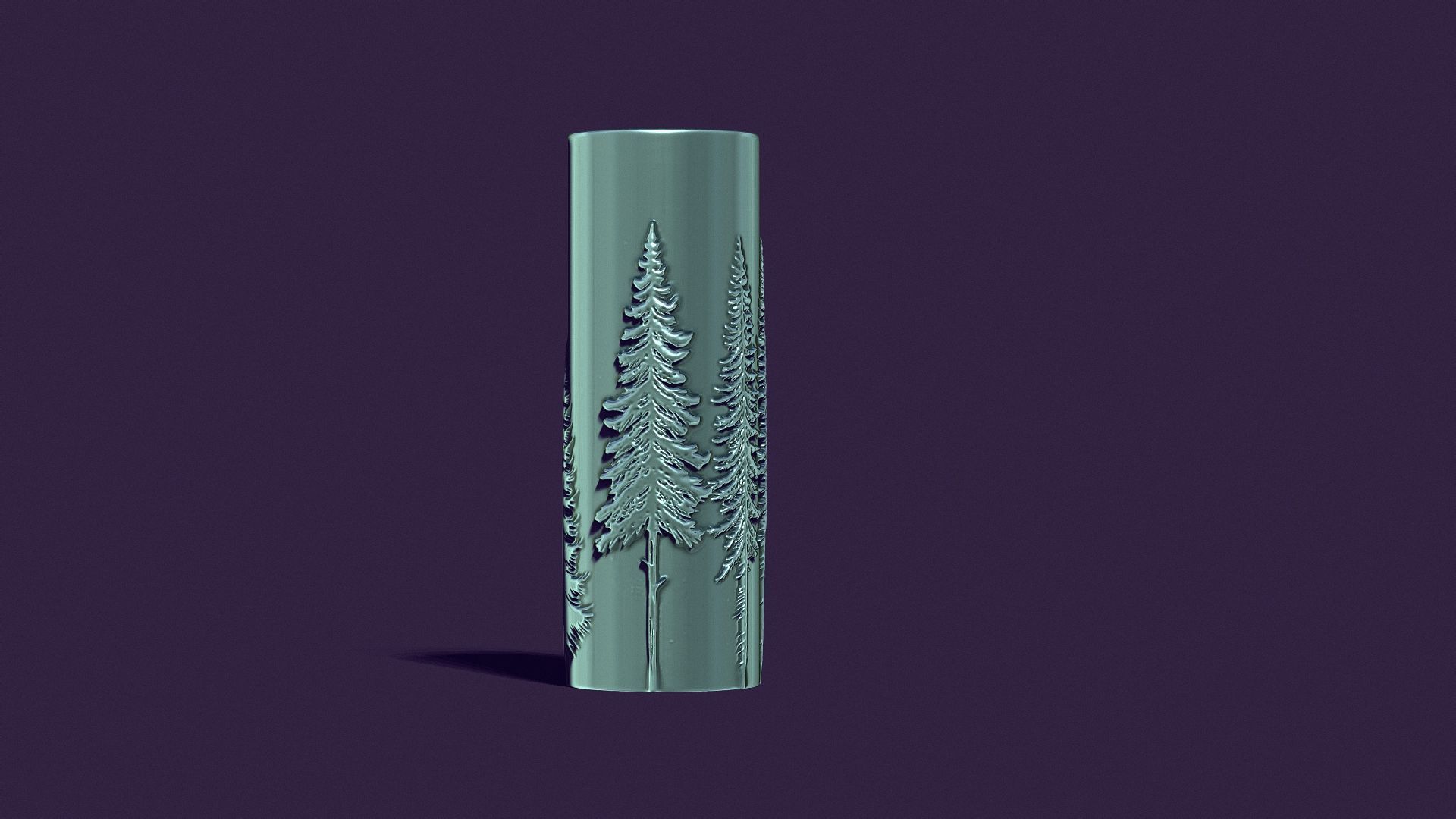 candle with a picture of fir trees 3D print model_5