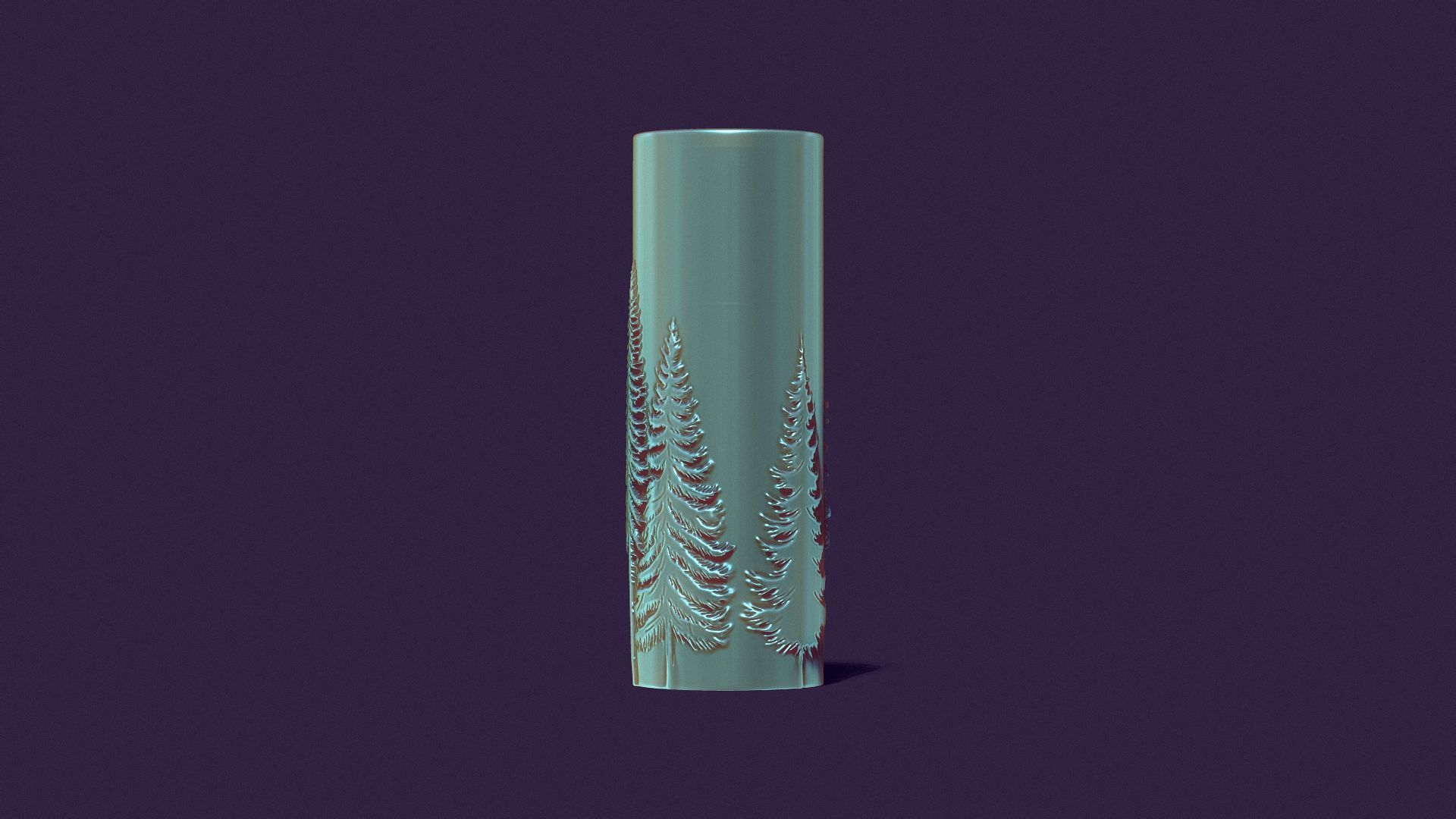 candle with a picture of fir trees 3D print model_8