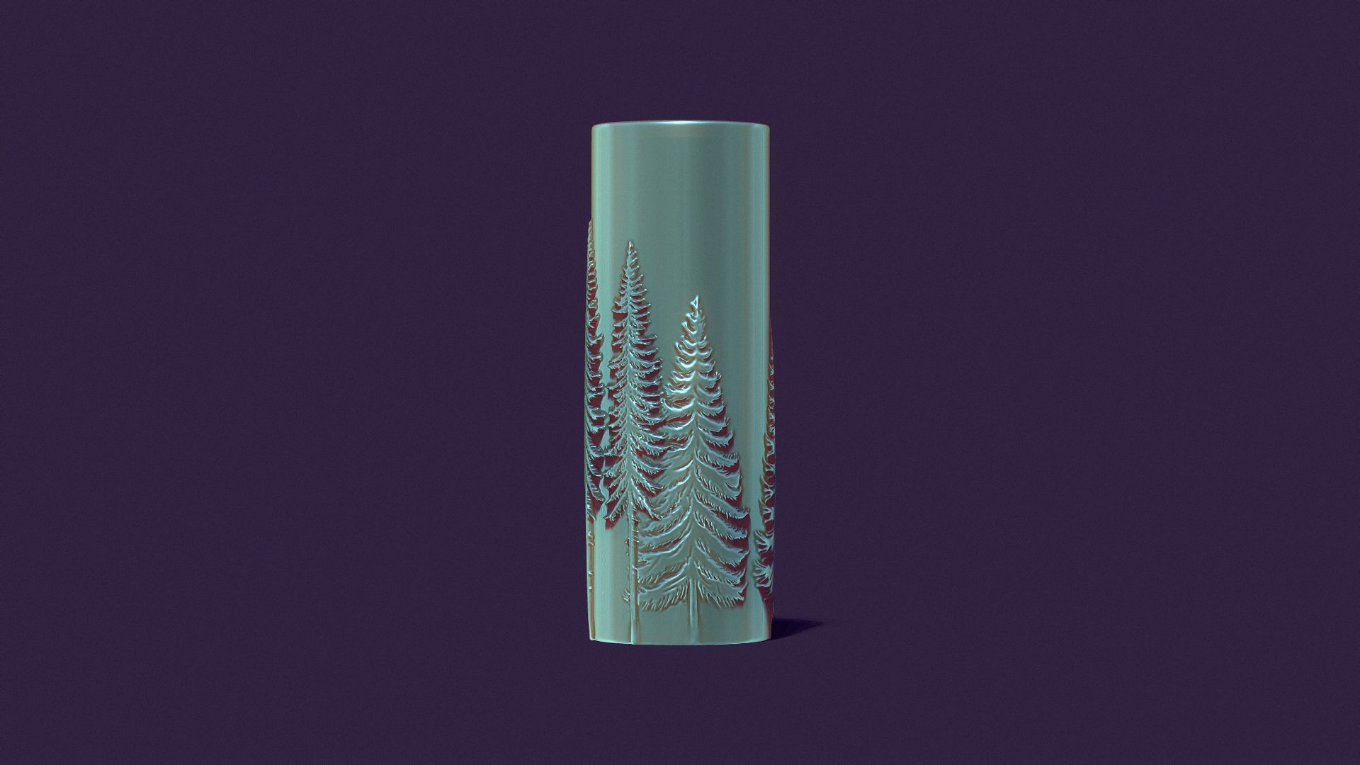 candle with a picture of fir trees 3D print model_9