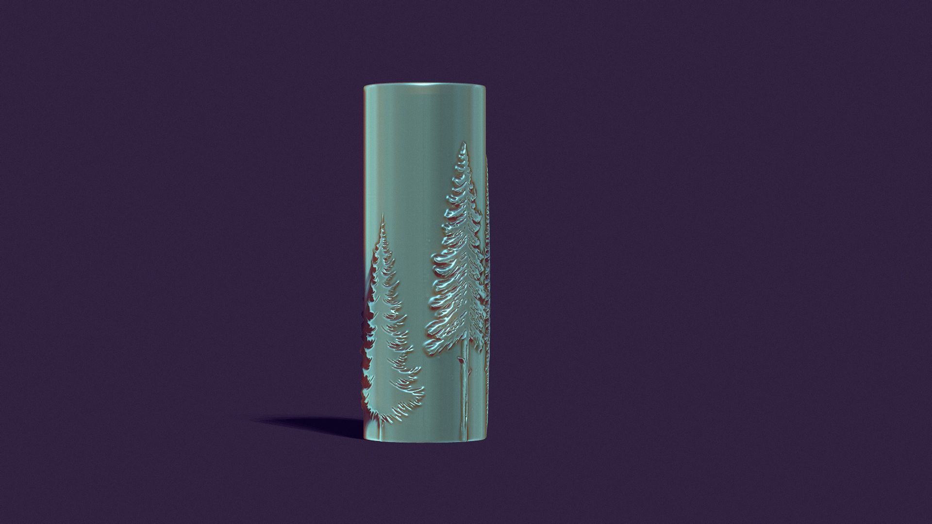 candle with a picture of fir trees 3D print model_6