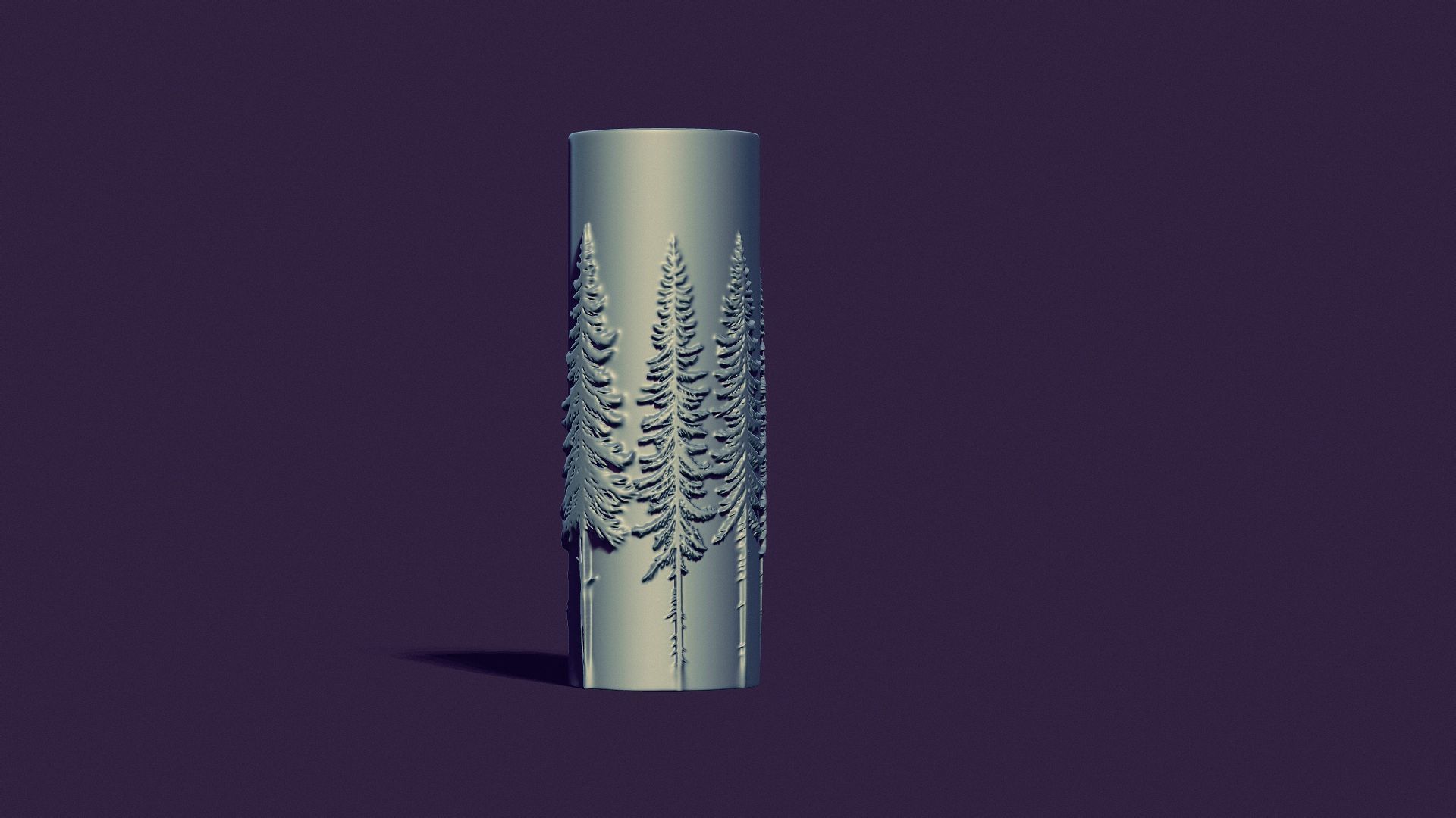candle with a picture of fir trees 3D print model_3