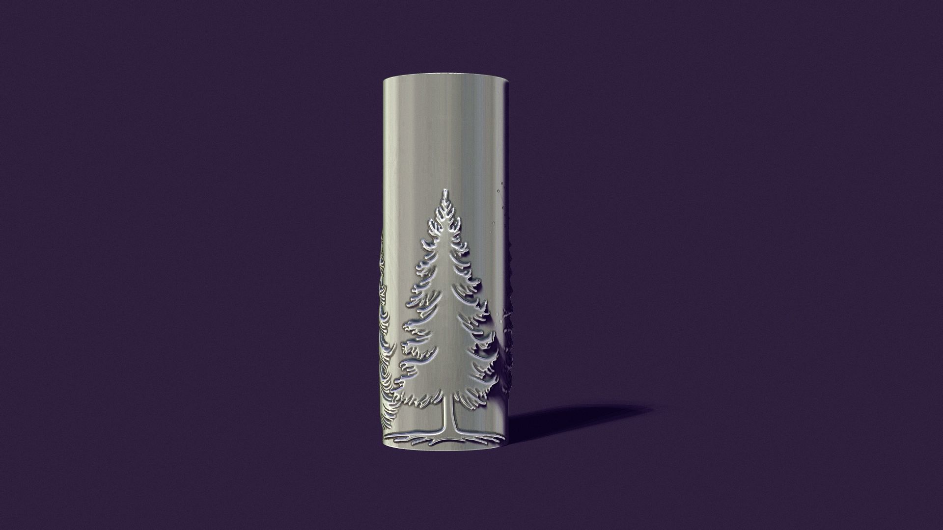 candle with a picture of fir trees 3D print model_1