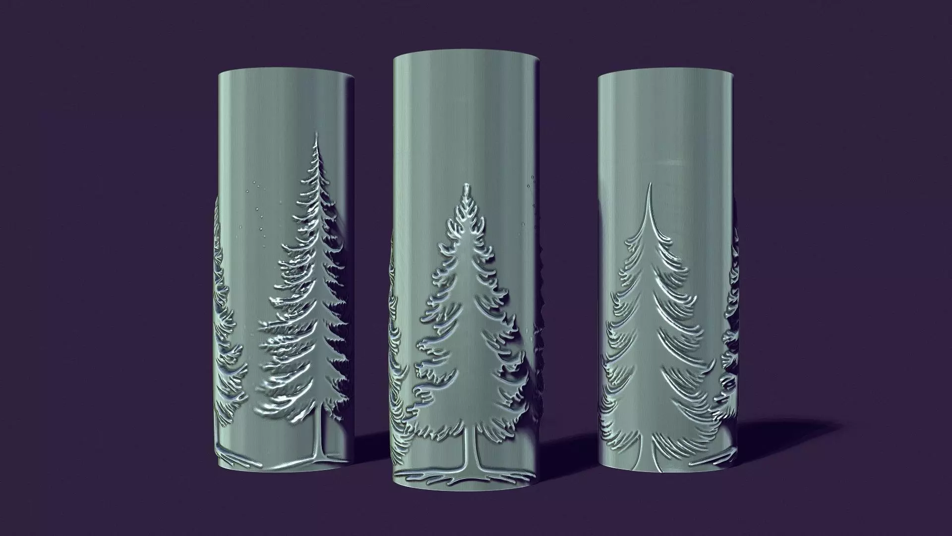 candle with a picture of fir trees 3D print model_0