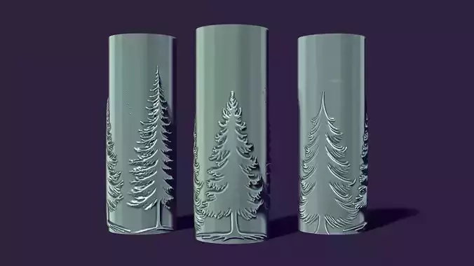 candle with a picture of fir trees 3D print model