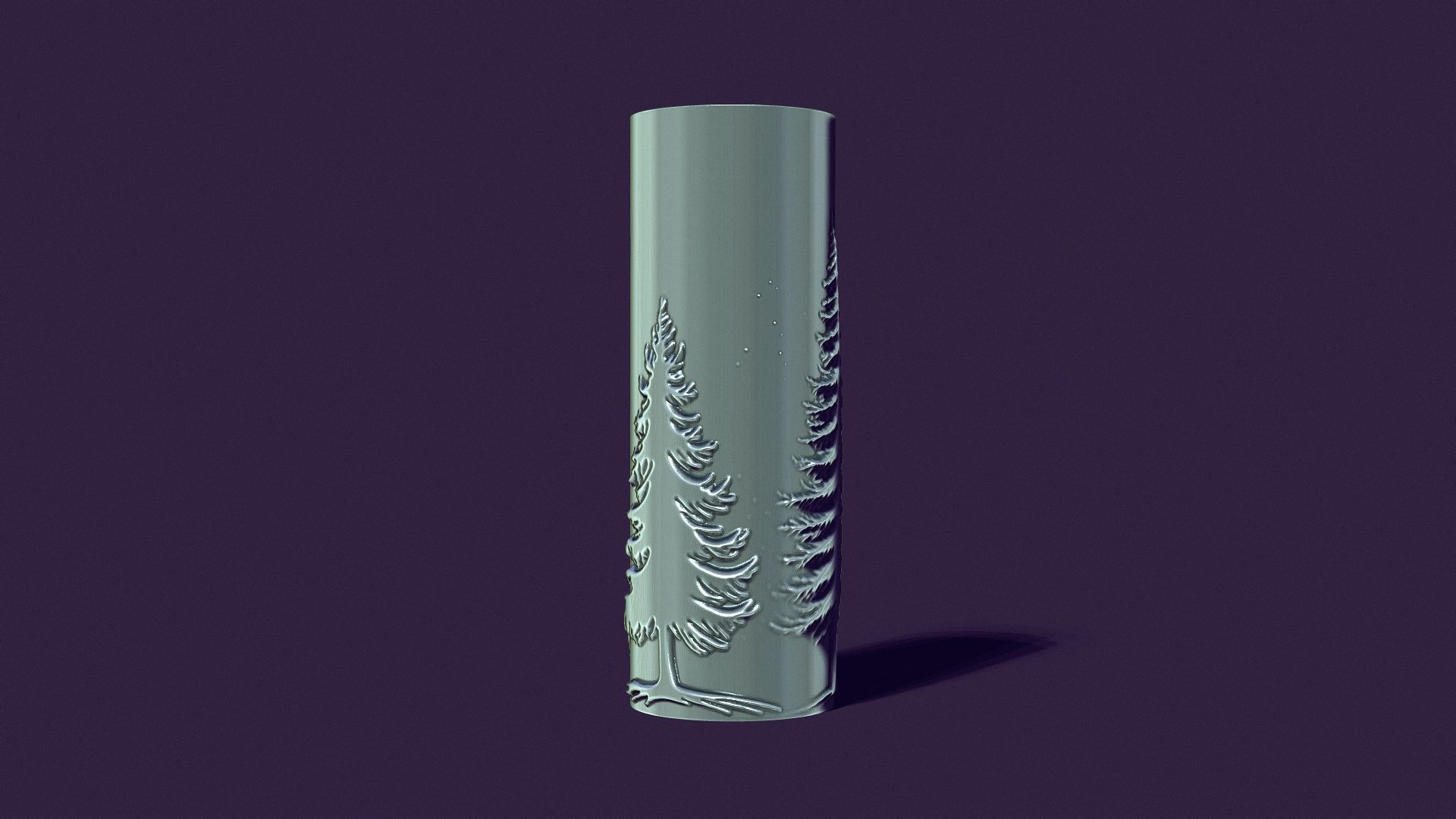 candle with a picture of fir trees 3D print model_6