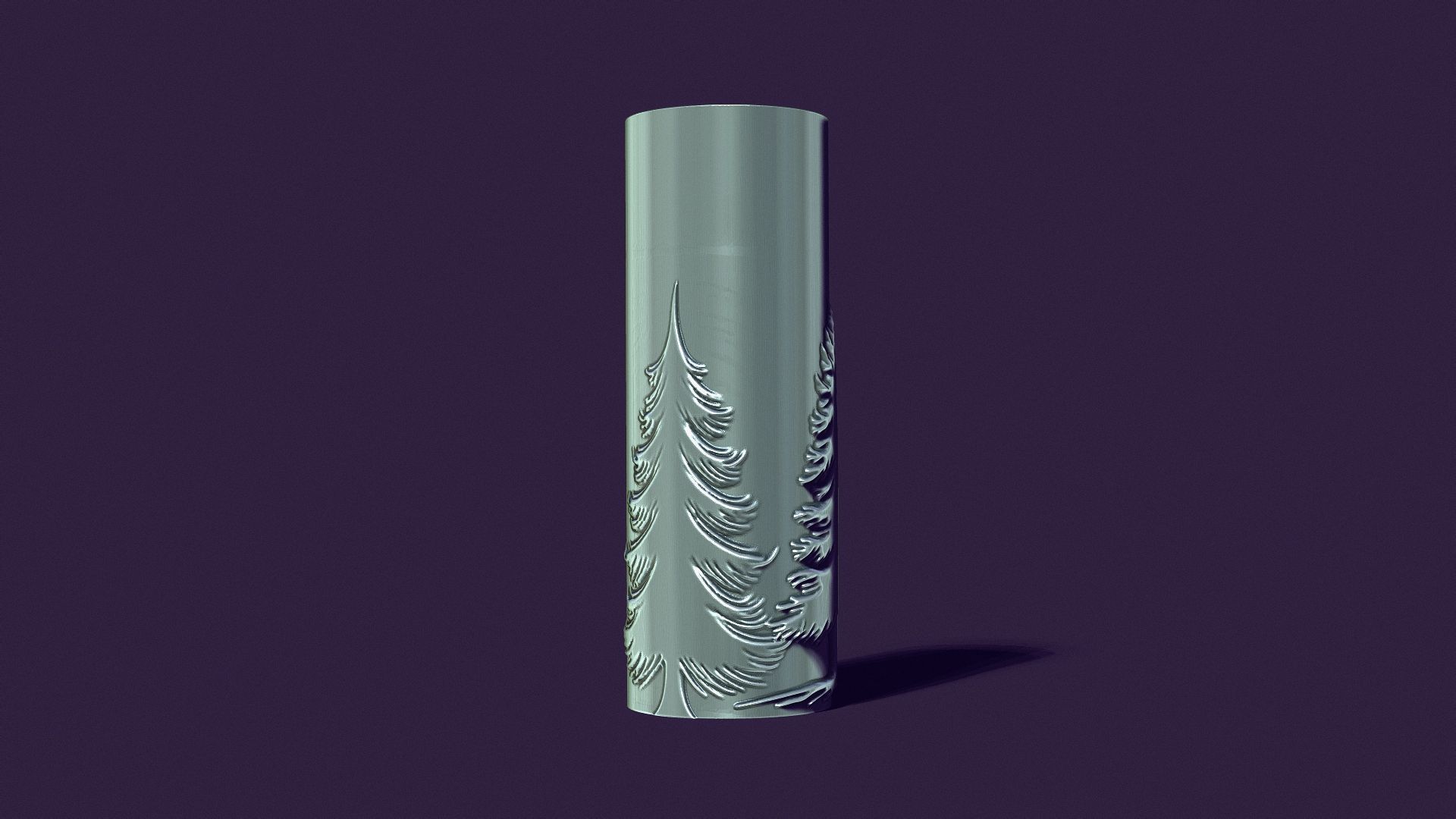 candle with a picture of fir trees 3D print model_2