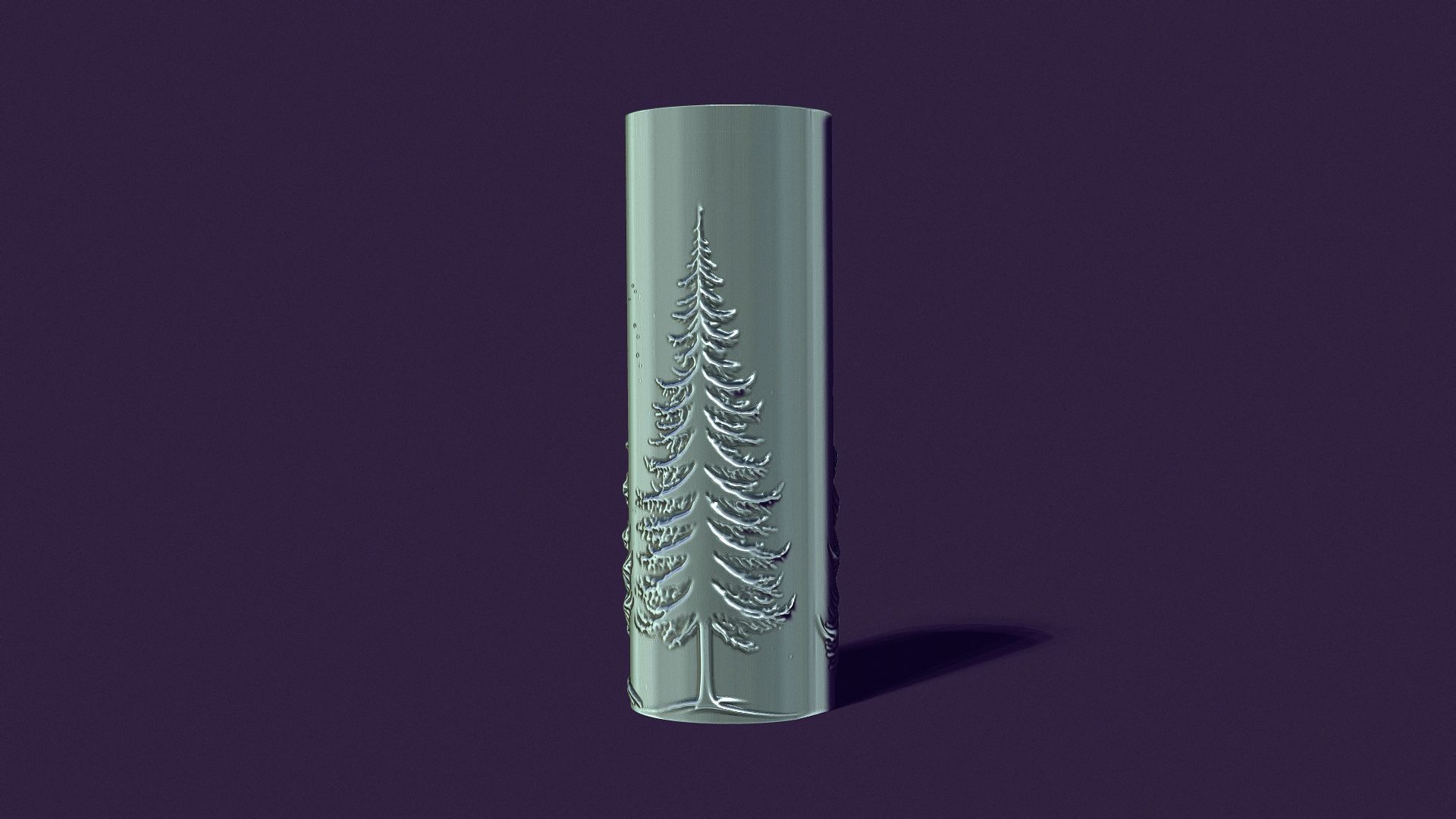 candle with a picture of fir trees 3D print model_4