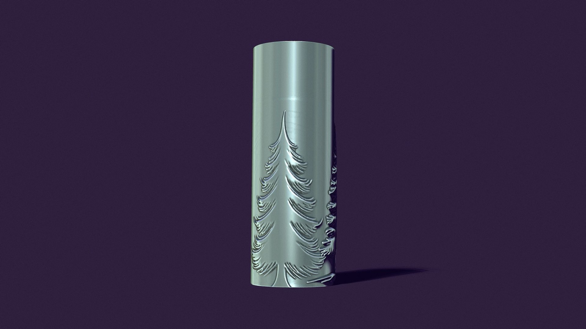 candle with a picture of fir trees 3D print model_3