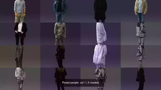 Posed people  vol 1 3D Model Collection