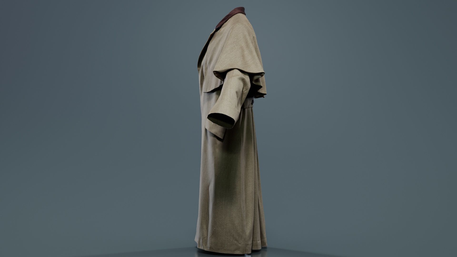 Detective Coat Low-poly 3D model_7