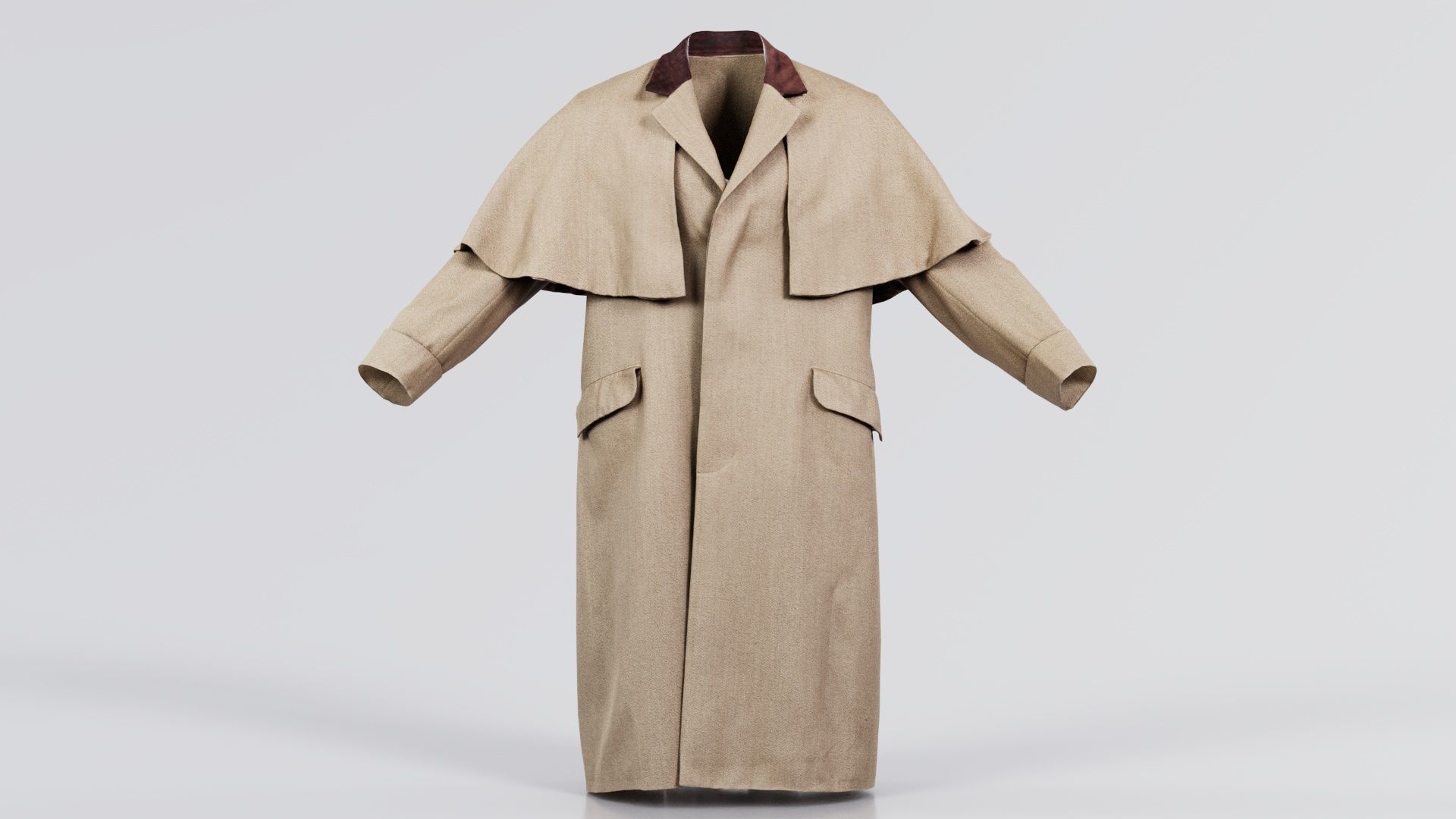 Detective Coat Low-poly 3D model_4