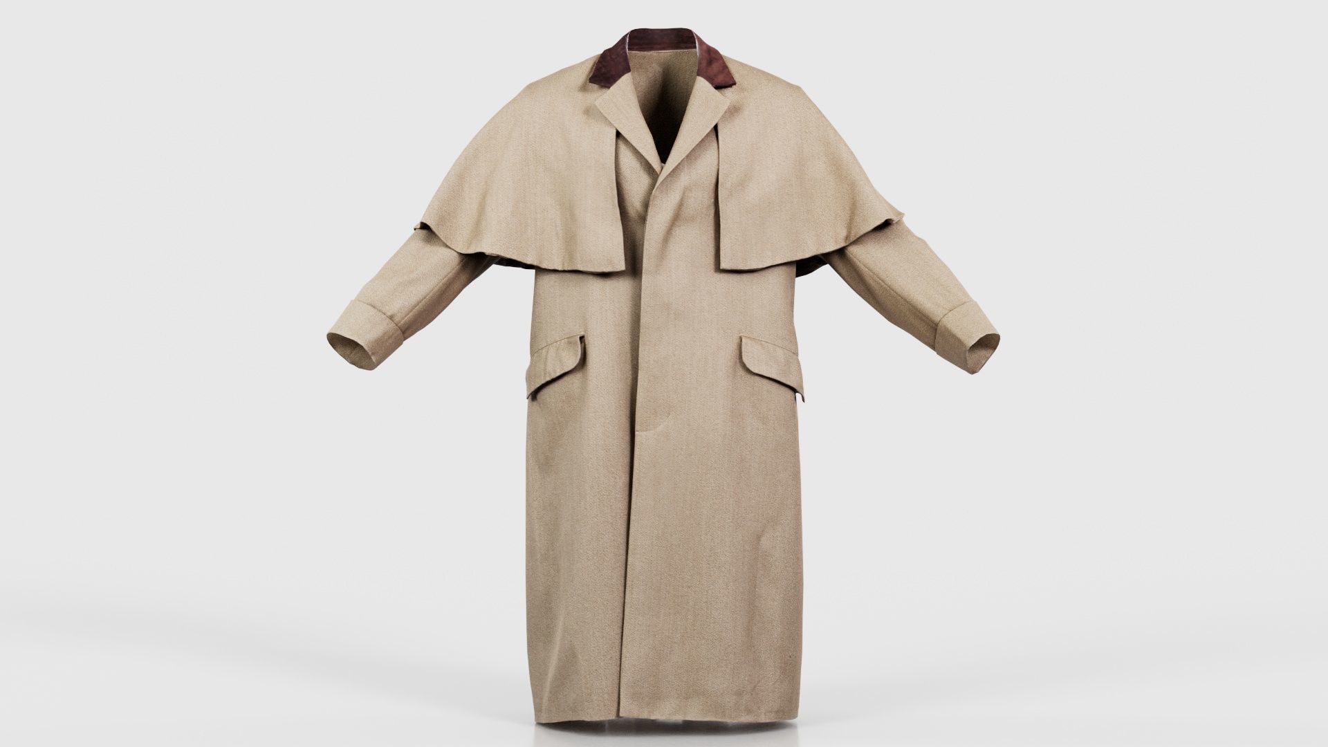 Detective Coat Low-poly 3D model_15