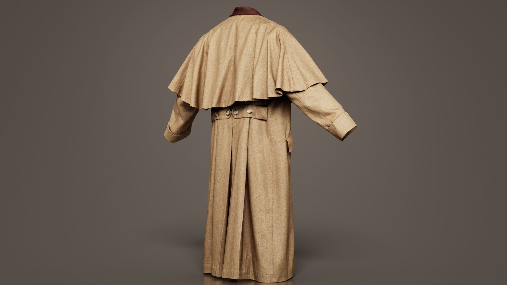 Detective Coat Low-poly 3D model_1