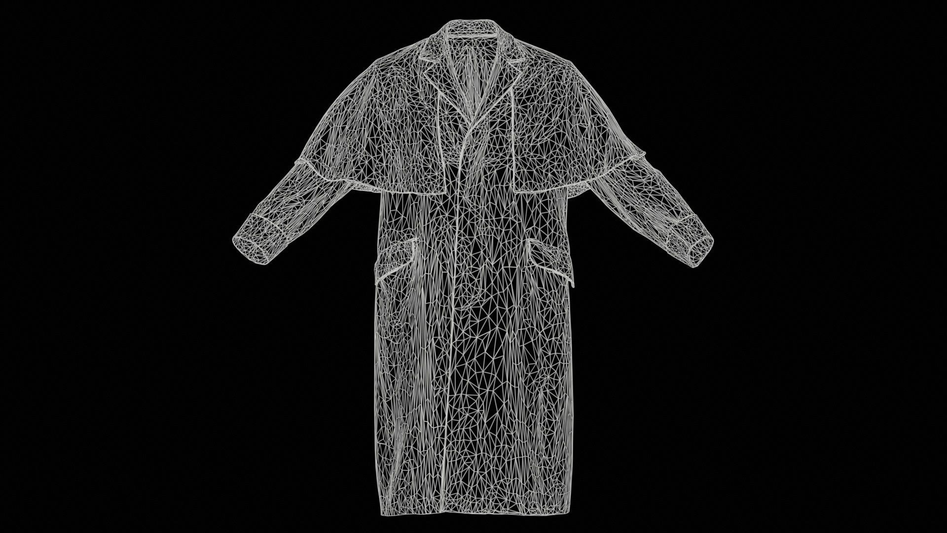 Detective Coat Low-poly 3D model_11