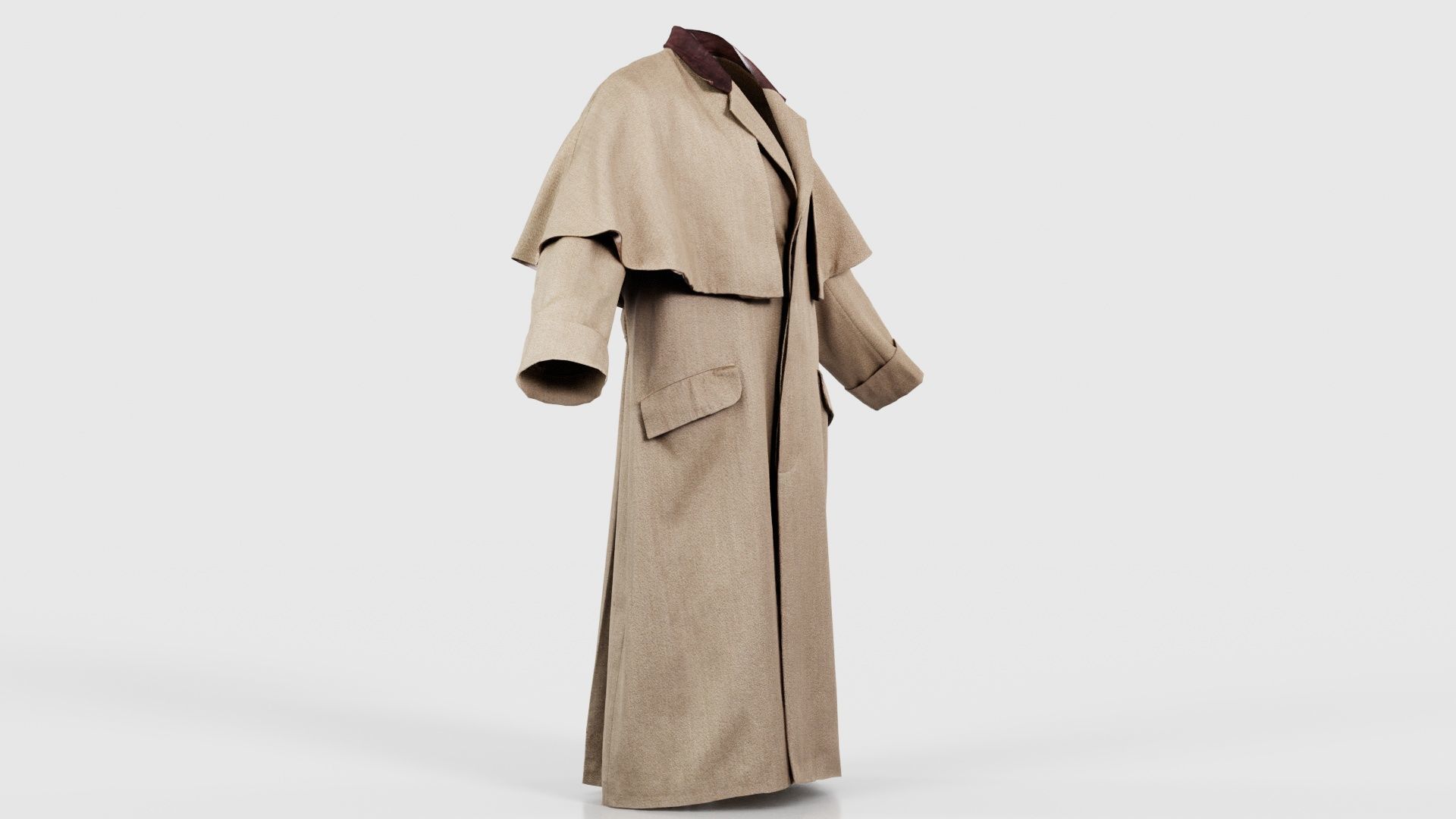 Detective Coat Low-poly 3D model_17