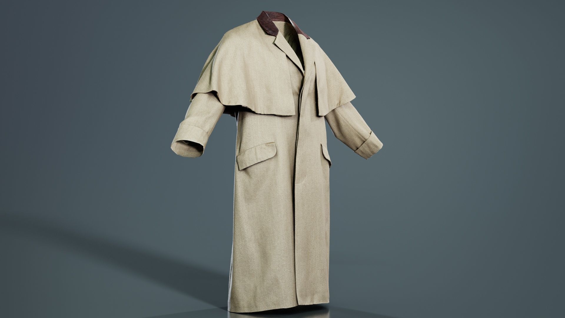 Detective Coat Low-poly 3D model_2