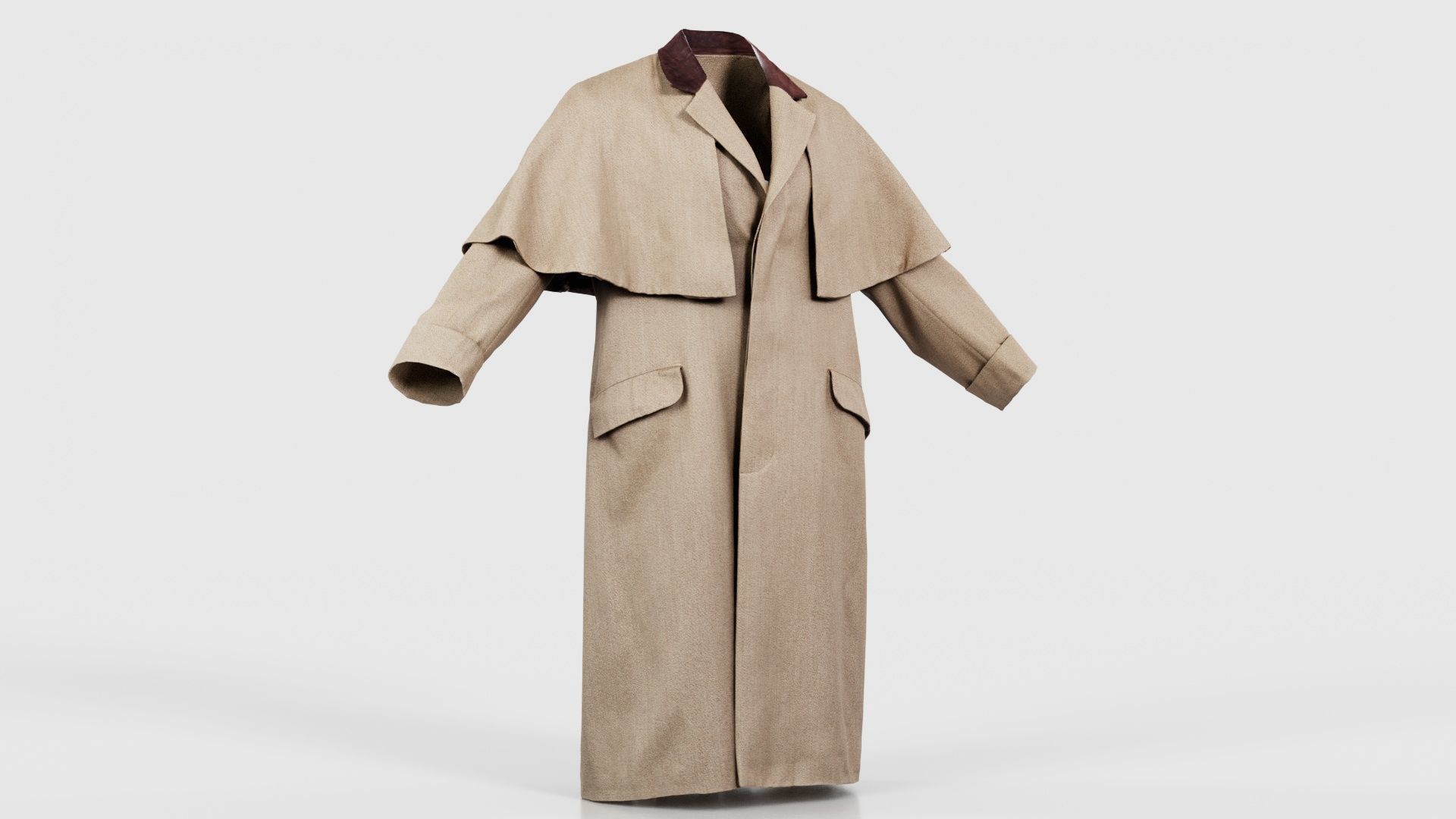 Detective Coat Low-poly 3D model_16