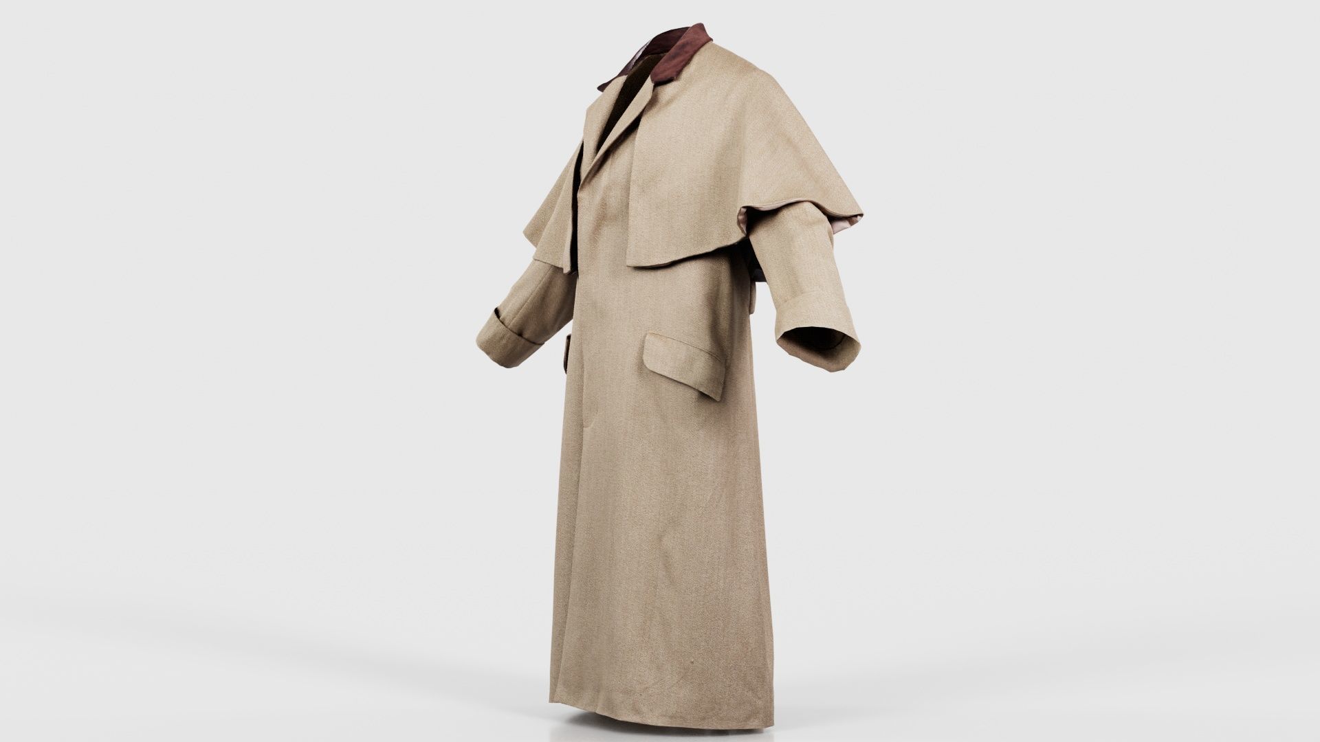 Detective Coat Low-poly 3D model_25
