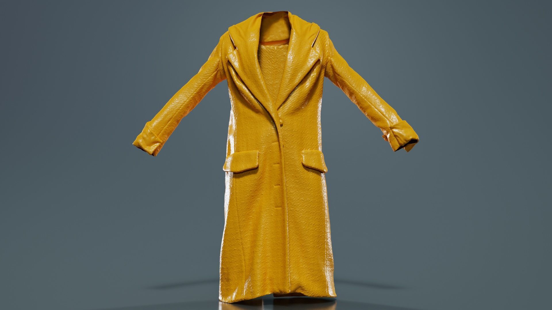 Houndstooth Coat Closed Low-poly 3D model_12