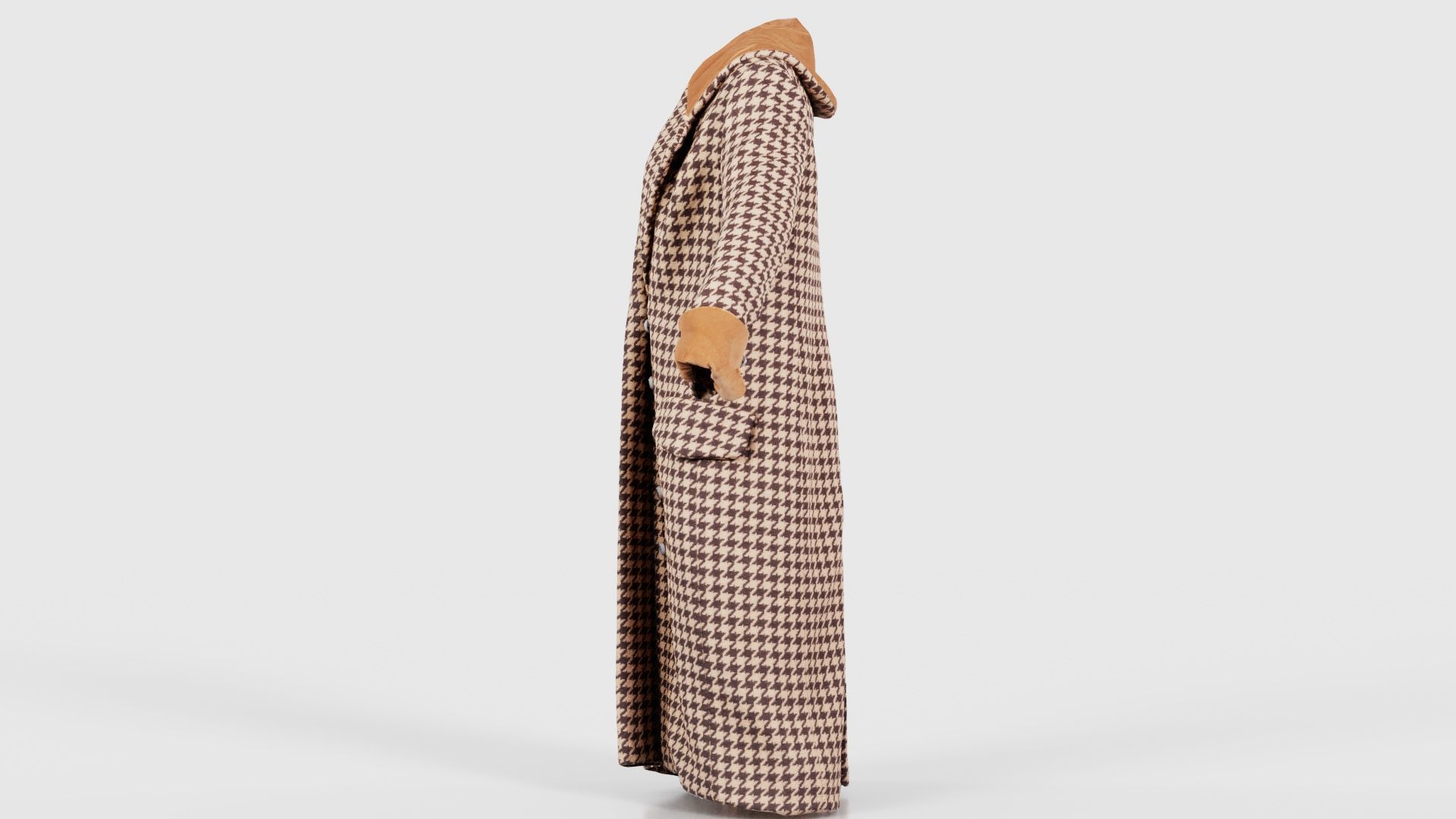 Houndstooth Coat Closed Low-poly 3D model_24