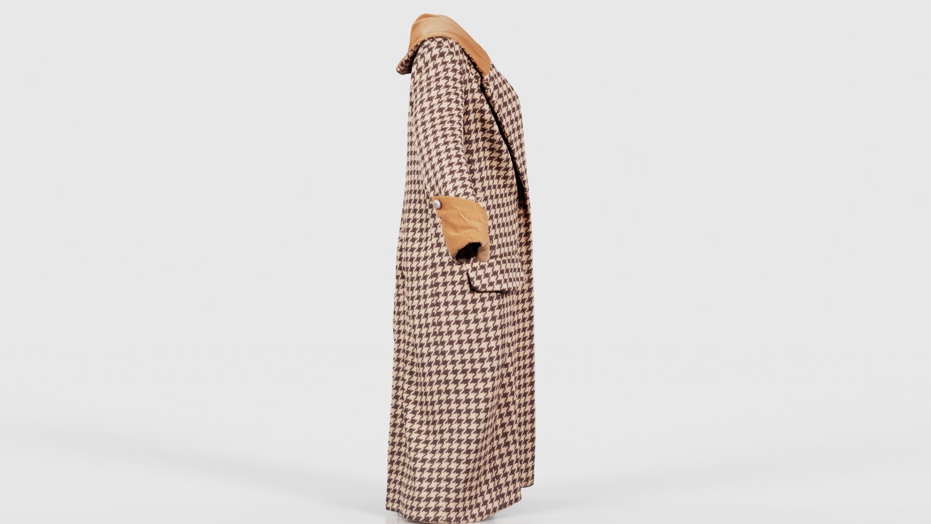 Houndstooth Coat Closed Low-poly 3D model_18