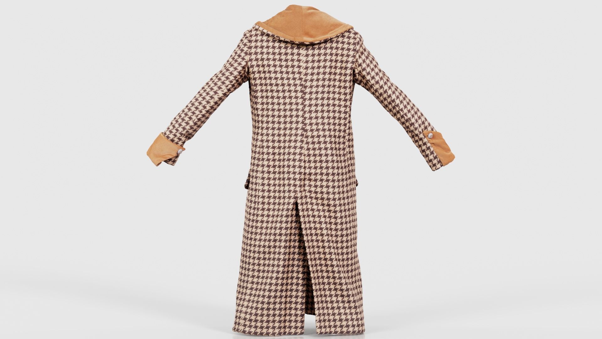 Houndstooth Coat Closed Low-poly 3D model_21