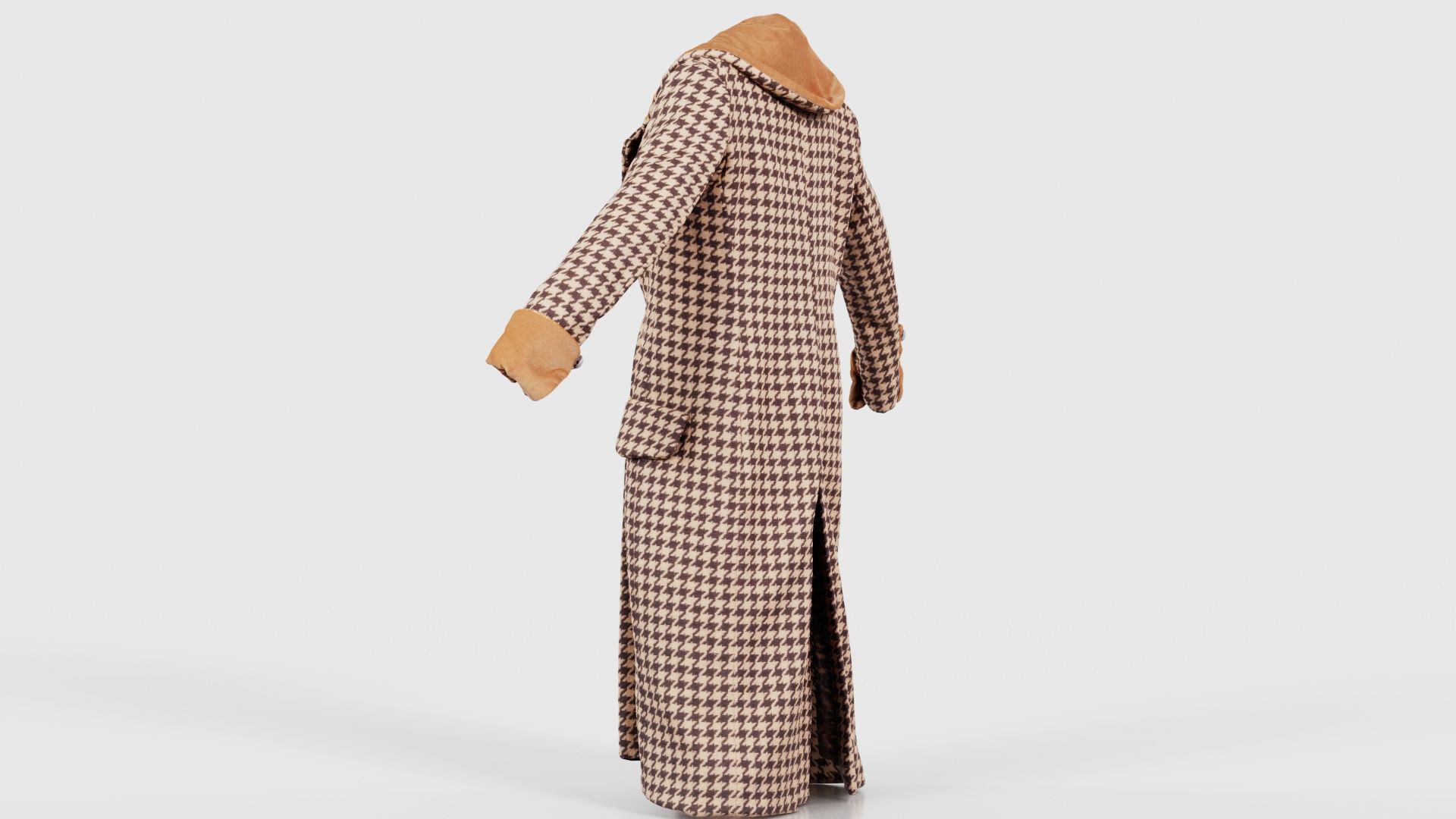 Houndstooth Coat Closed Low-poly 3D model_23