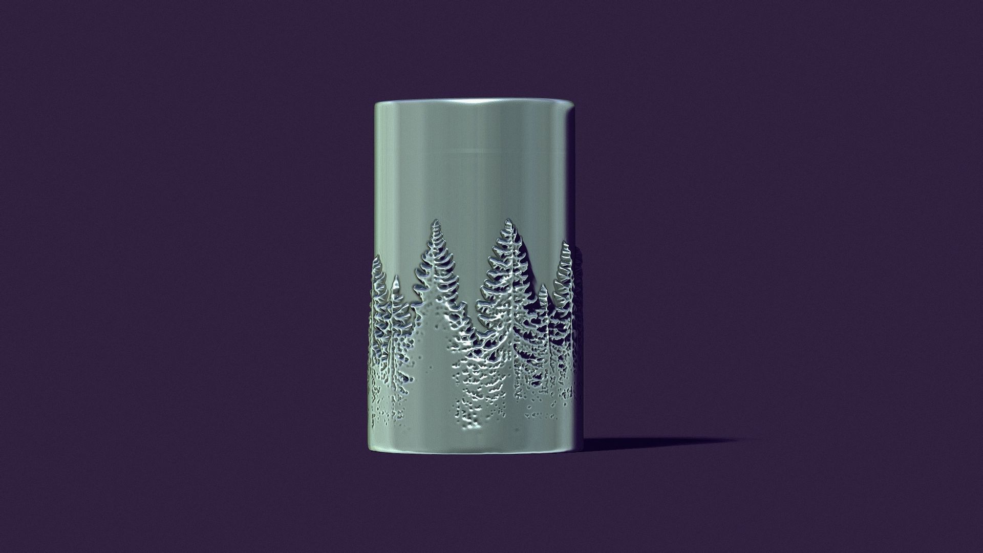 candle with a picture of fir trees 3D print model_3