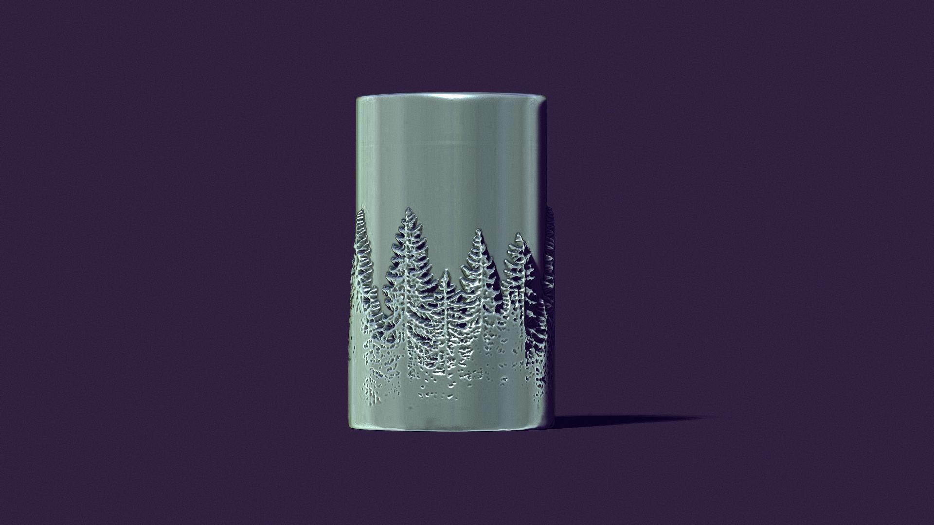 candle with a picture of fir trees 3D print model_2