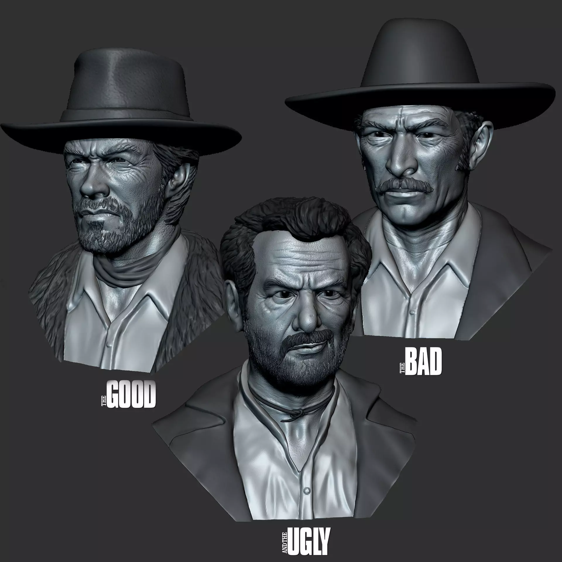 Good Bad Ugly 3D print model_0