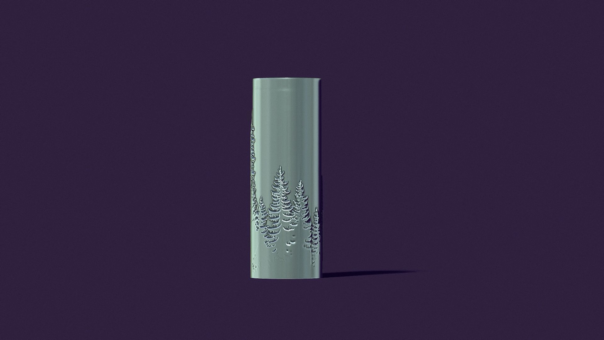  candle with a picture of fir trees 3D print model_4