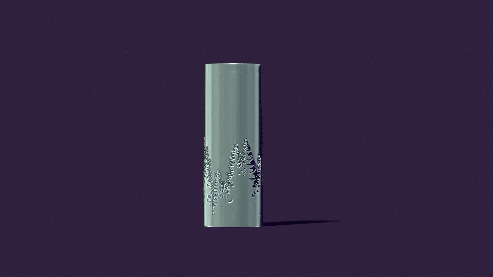  candle with a picture of fir trees 3D print model_6