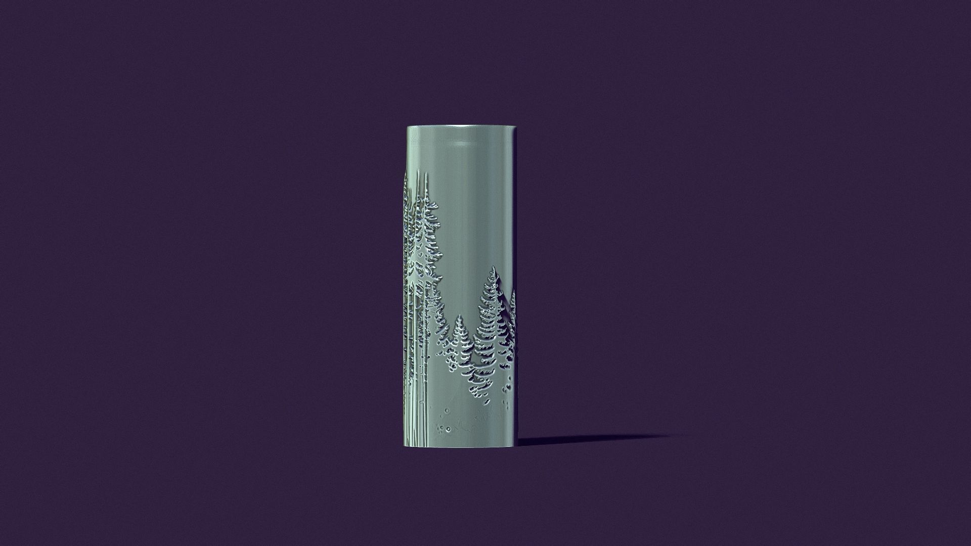  candle with a picture of fir trees 3D print model_3