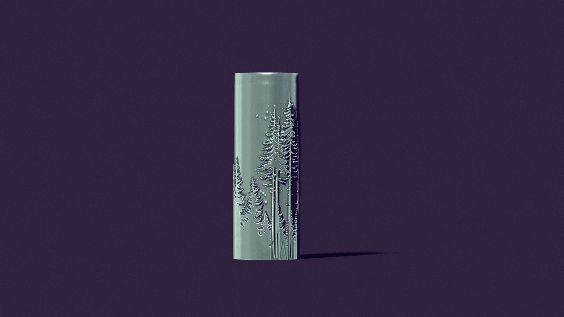 candle with a picture of fir trees 3D print model_7