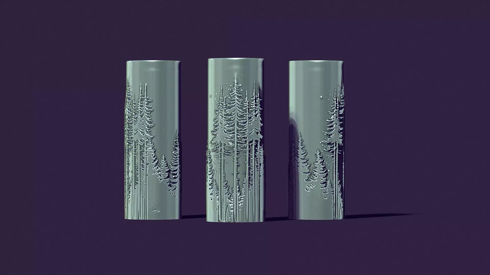  candle with a picture of fir trees 3D print model_0