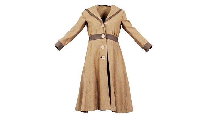 Straw Coat Closed Low-poly 3D model