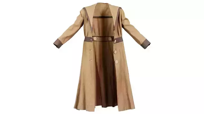 Straw Coat Open Low-poly 3D model