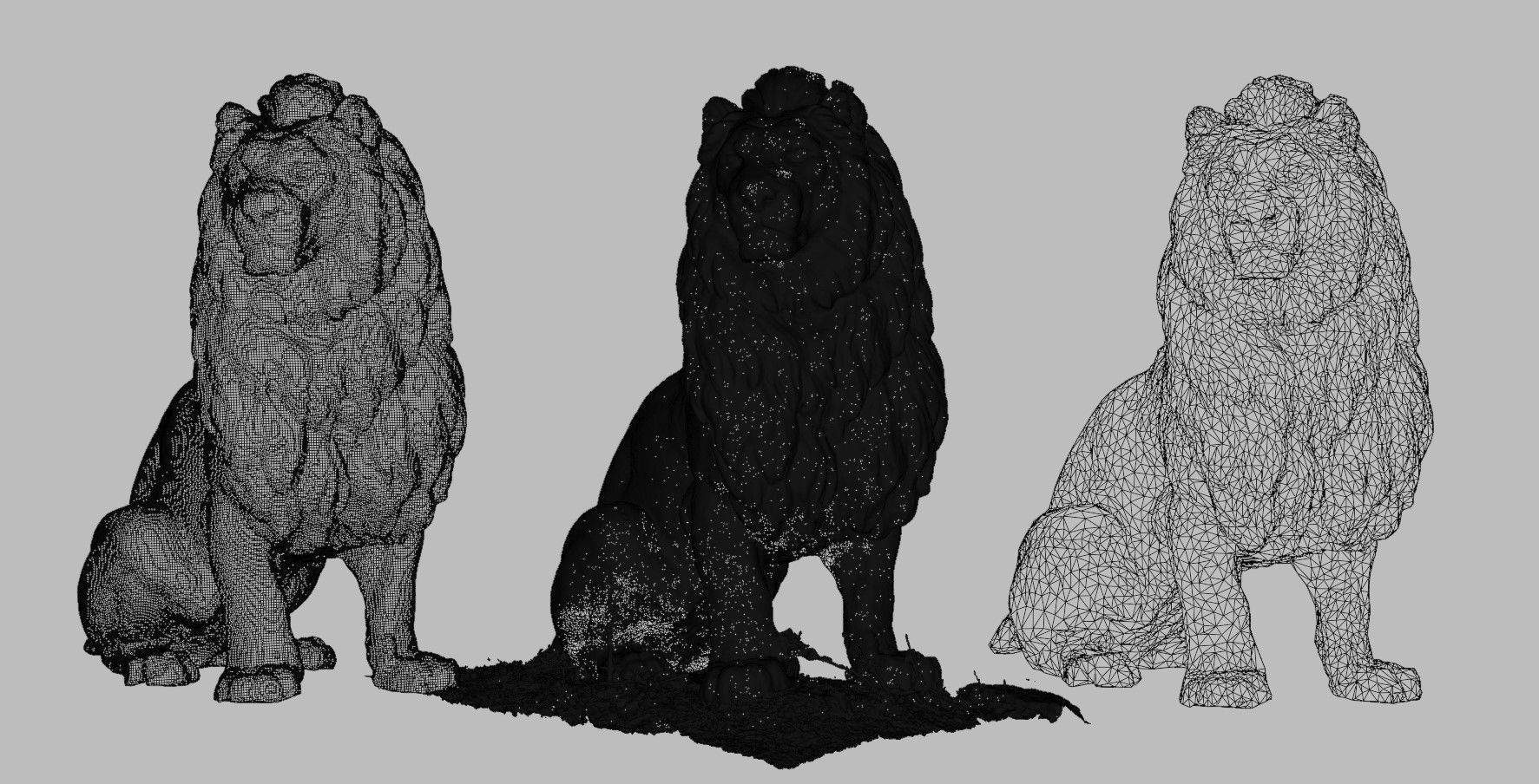 Stone Lion Statue Free 3D model_5