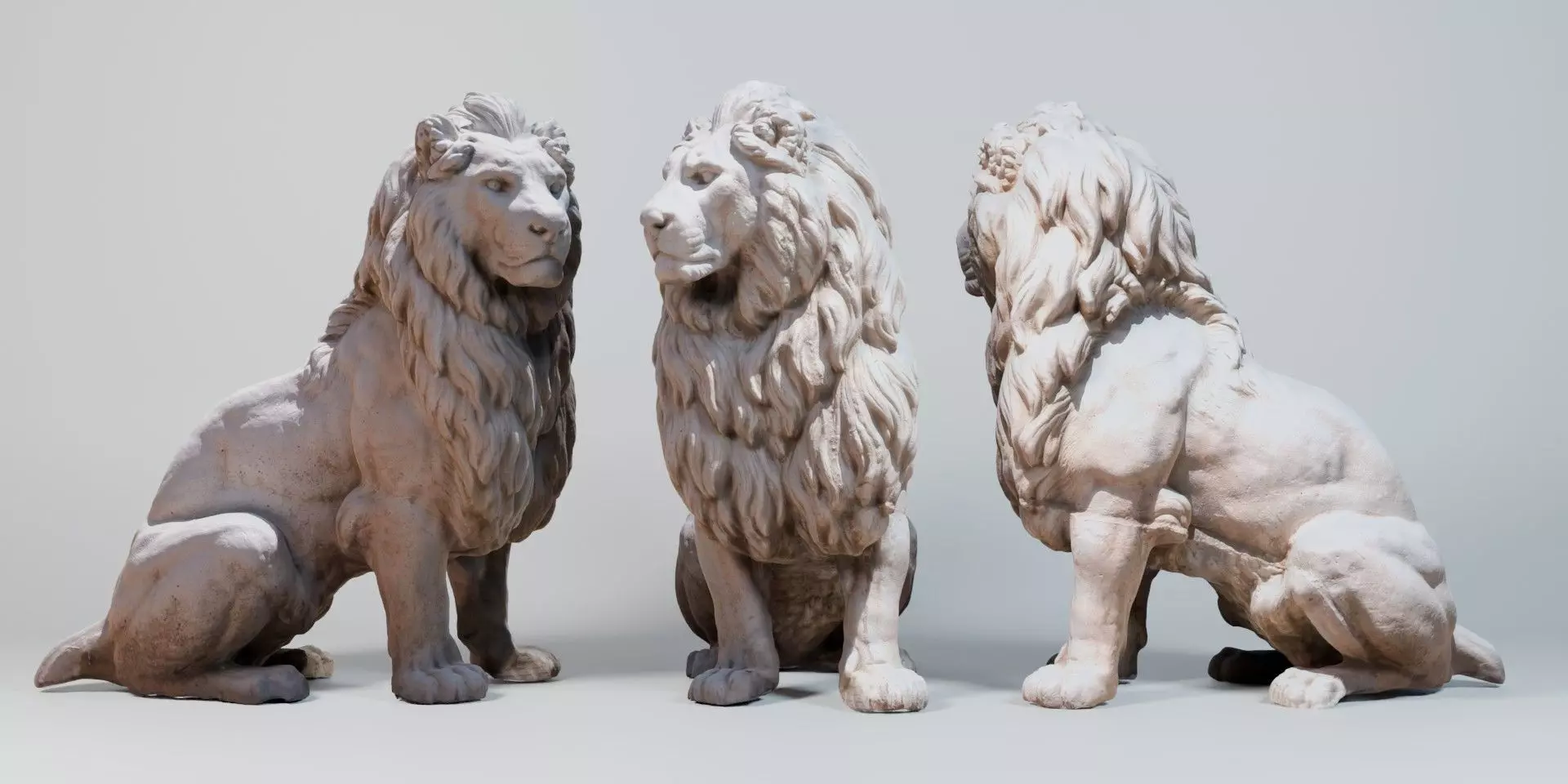 Stone Lion Statue Free 3D model_0
